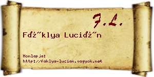 Fáklya Lucián névjegykártya